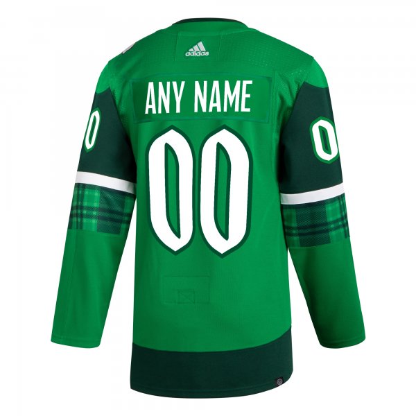 Men's Pittsburgh Penguins  adidas Kelly Green St. Patrick's Day Custom Jersey