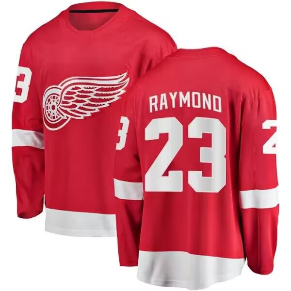 Men's Lucas Raymond #23 Detroit Red Wings Breakaway Red Home NHL Jersey