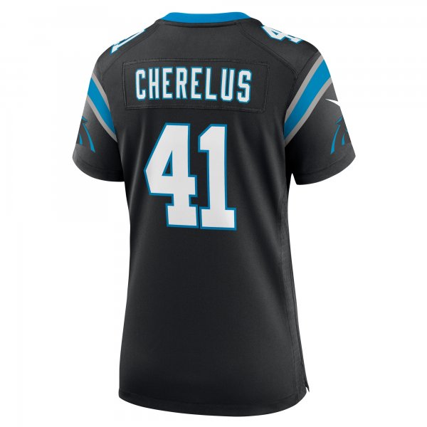 Women's Carolina Panthers Claudin Cherelus Nike  Black Team Game Jersey