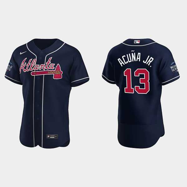 Ronald Acuna Jr. Atlanta Braves 2021 World Series MLB Flexbase Jersey - Navy