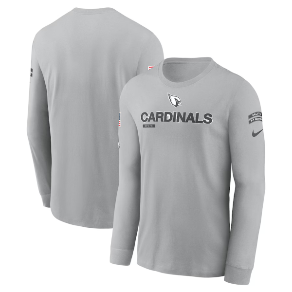 Men's Nike Gray Arizona Cardinals 2024 Salute To Service Long Sleeve T-Shirt