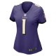 Women's Baltimore Ravens Number 1 Mom Nike Purple Game Jersey