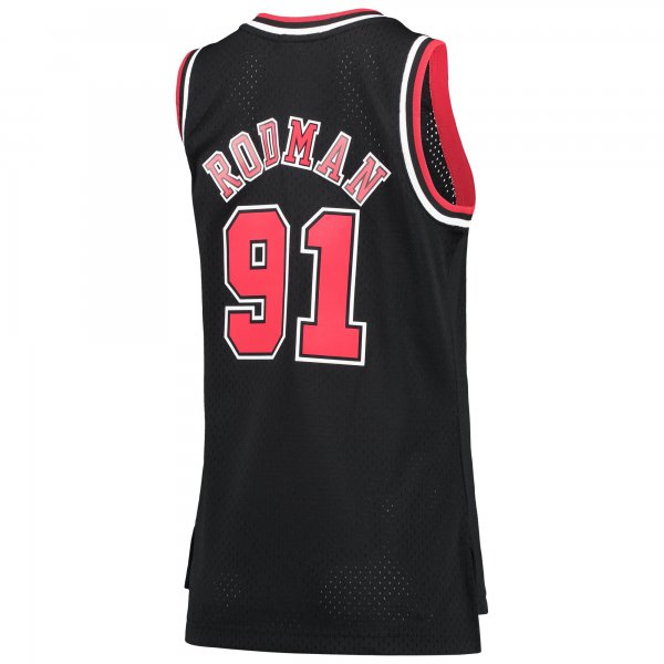 Women's Chicago Bulls Dennis Rodman Mitchell & Ness Black  Hardwood Classics Swingman Jersey