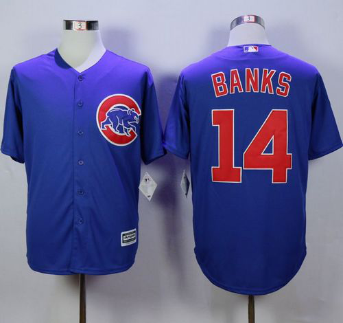 Chicago Cubs #14 Ernie Banks Blue New Cool Base Stitched MLB Jersey