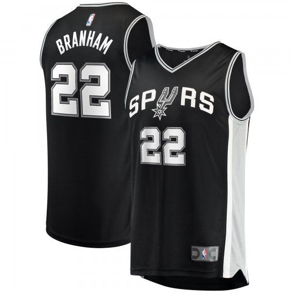 Men's San Antonio Spurs Malaki Branham Fanatics Black Fast Break Replica Player Jersey - Icon Edition