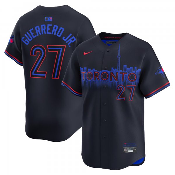 Men's Toronto Blue Jays #27 Vladimir Guerrero Jr. Nike Black 2024 City Connect Cool Base Jersey