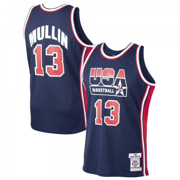 Men's USA Basketball Chris Mullin Mitchell & Ness Navy 1992 Dream Team Jersey