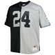 Men's Las Vegas Raiders Charles Woodson Mitchell & Ness Black/Silver Big & Tall Split Legacy Retired Player Replica Jersey