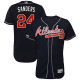 Atlanta Braves #24 Deion Sanders Navy Blue Flexbase Collection Stitched MLB Jersey