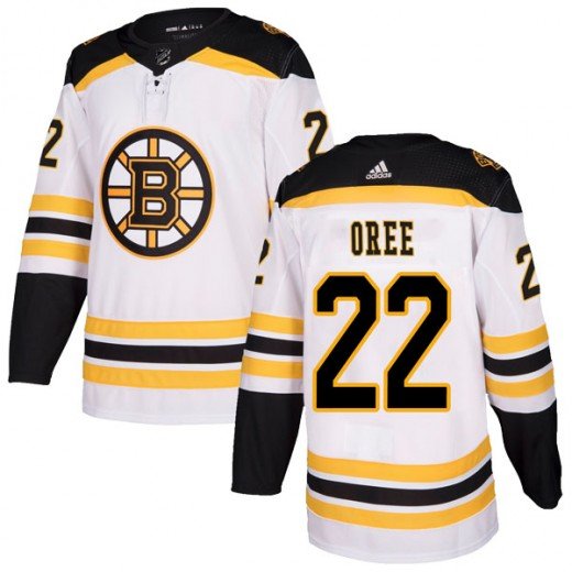 Men's Adidas Boston Bruins #22 Willie O'ree White Away NHL Jersey