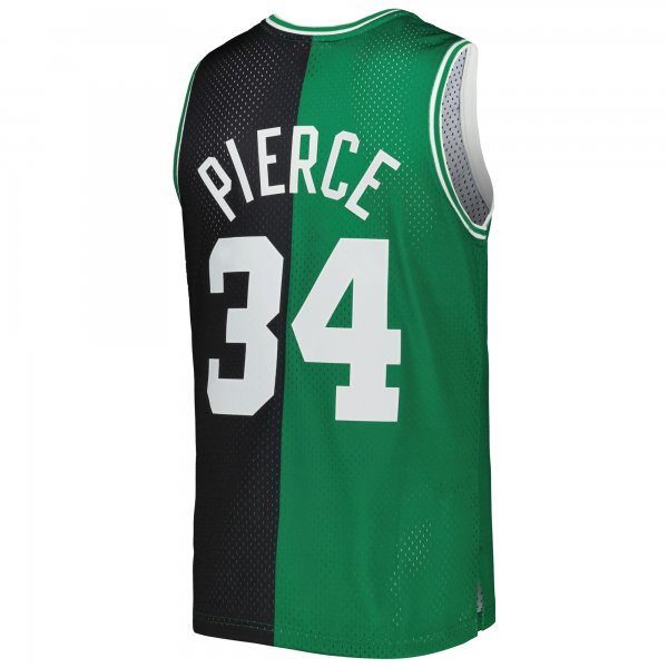 Men's Boston Celtics Paul Pierce Mitchell & Ness Black/Kelly Green Hardwood Classics 2007/08 Split Swingman Jersey