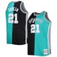 Men's San Antonio Spurs Mitchell & Ness Black/Teal Big & Tall Hardwood Classics 1998/99 Split Swingman Jersey