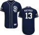 Men's San Diego Padres #13 Manny Machado Majestic Cool Base Alternate Navy On-Field MLB Jersey