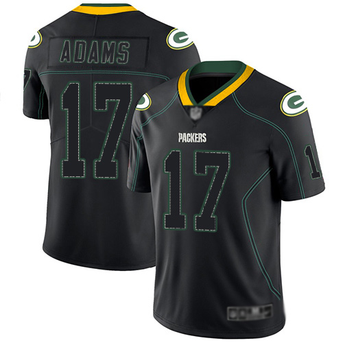 Green Bay Packers #17 Davante Adams Lights Out Black Men's Stitched NFL Limited Rush Jersey