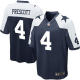 Nike Dallas Cowboys #4 Dak Prescott Navy Blue Thanksgiving Throwback Youth Stitched NFL Elite Jersey