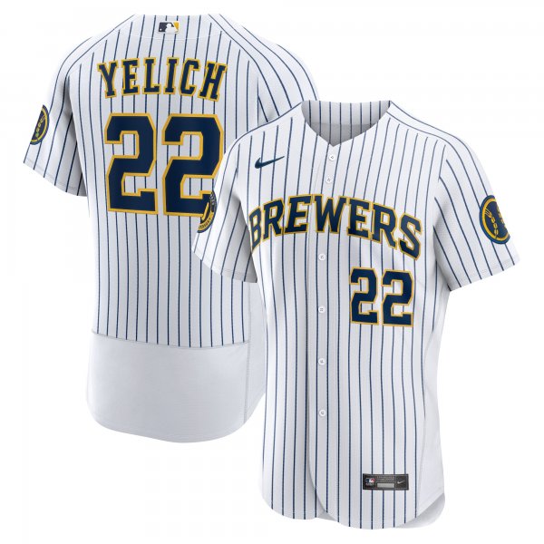 Men's Milwaukee Brewers Christian Yelich Nike White Alternate Player Jersey