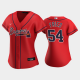 Women's Atlanta Braves #54 Max Fried Alternate Red Replica MLB Jersey