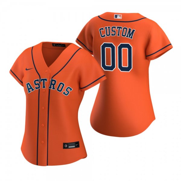 Women's Houston Astros Custom Nike Orange 2020 Alternate Jersey