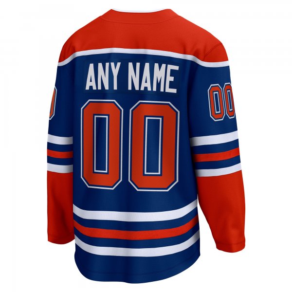 Men's Edmonton Oilers Fanatics Royal Home Breakaway Custom Jersey