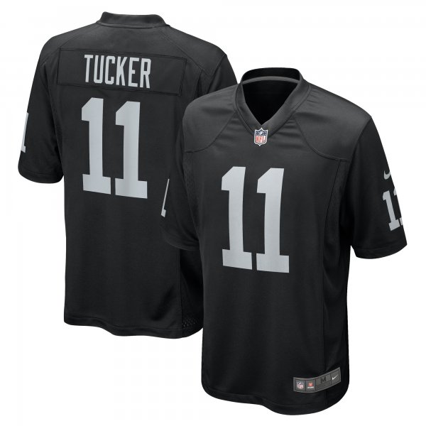 Men's Las Vegas Raiders Tre Tucker Nike  Black Team Game Jersey