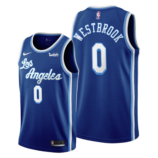 Men's Los Angeles Lakers #0 Russell Westbrook Blue 2021 Trade Classic Edition NBA Jersey