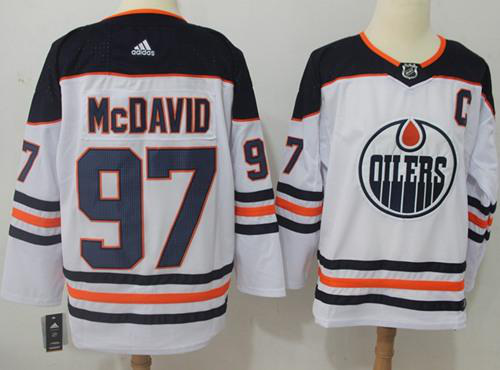 Adidas Edmonton Oilers #97 Connor McDavid White Road Stitched NHL Jersey