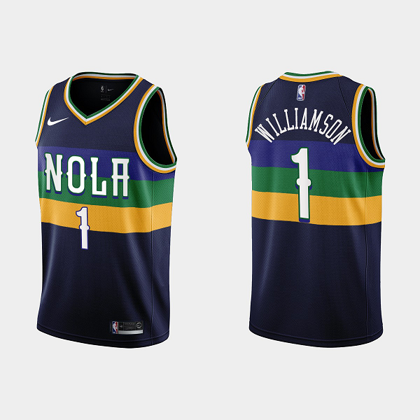 Men's New Orleans Pelicans #1 Zion Williamson 2022-23 City Edition Navy NBA Jersey