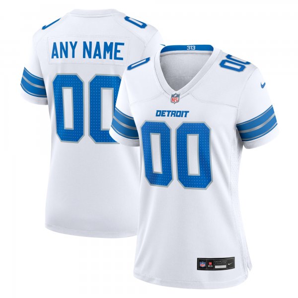 Women's Detroit Lions  Nike White Custom Game Jersey