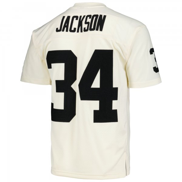 Men's Las Vegas Raiders Bo Jackson Mitchell & Ness Cream Chainstitch Legacy Jersey