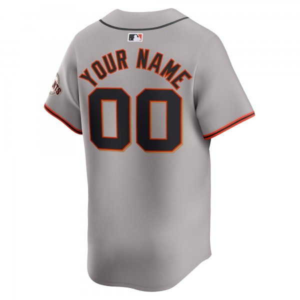 Men's San Francisco Giants  Nike Gray Away Limited Custom Jersey