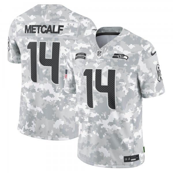 Men's Seattle Seahawks #14 DK Metcalf Nike Arctic Camo 2024 Salute to Service Limited Jersey