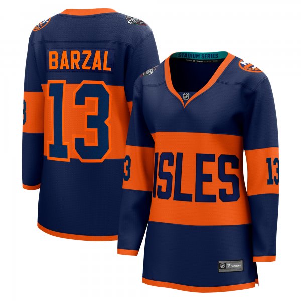 Women's New York Islanders Mathew Barzal Fanatics Navy 2024 NHL Stadium Series Breakaway Player Jersey