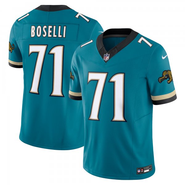 Men's Jacksonville Jaguars #71 Tony Boselli Nike Teal Prowler Throwback Vapor F.U.S.E. Retired Jersey