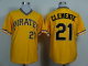 Mitchell And Ness 1971 Pittsburgh Pirates #21 Roberto Clemente Yellow Throwback Stitched MLB Jersey