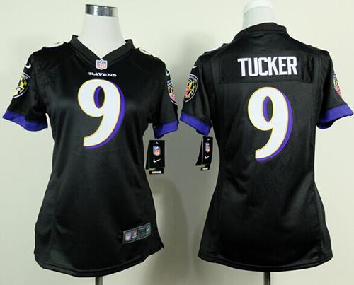 Nike Baltimore Ravens #9 Justin Tucker Black Alternate Women's Stitched New Elite Jersey