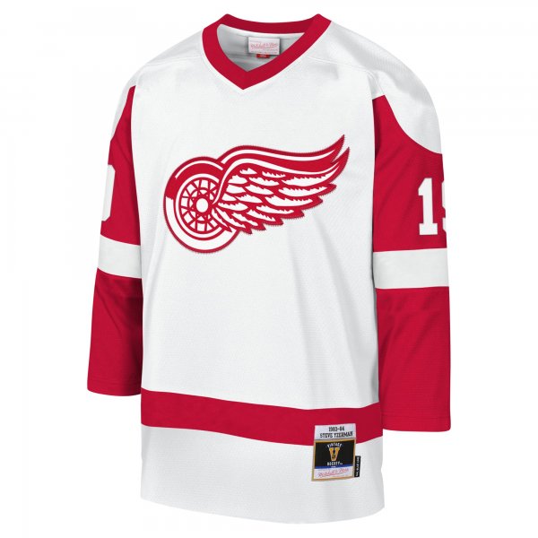 Youth Detroit Red Wings Steve Yzerman Mitchell & Ness White 1983-84 Blue Line Player Jersey