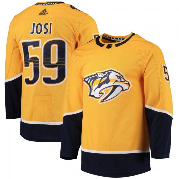 Men's Nashville Predators Roman Josi adidas Gold Home Primegreen Player Jersey