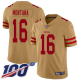 San Francisco 49ers #16 Joe Montana Gold Men's Stitched NFL Limited Inverted Legend 100th Season Jersey