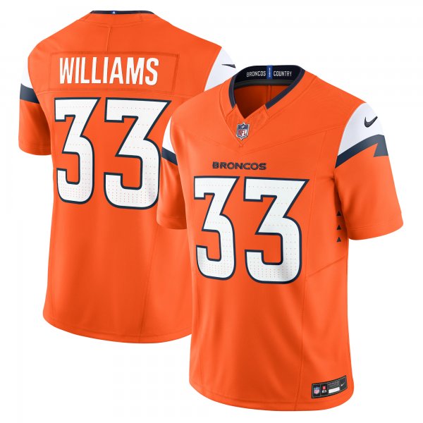 Men's Denver Broncos Javonte Williams Nike Orange Vapor F.U.S.E. Limited Jersey