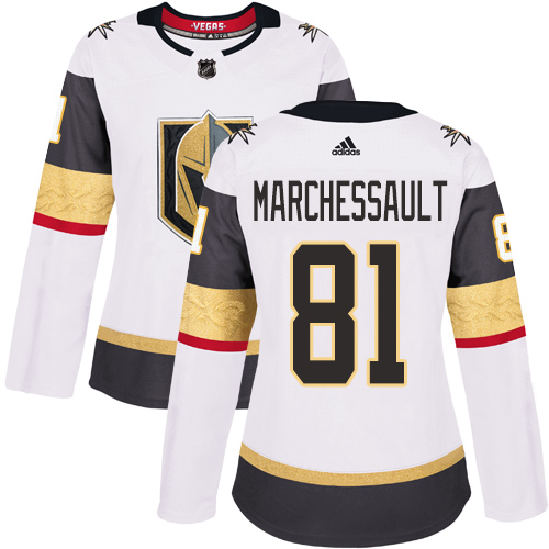 Adidas Vegas Golden Knights #81 Jonathan Marchessault White Road Women's Stitched NHL Jersey