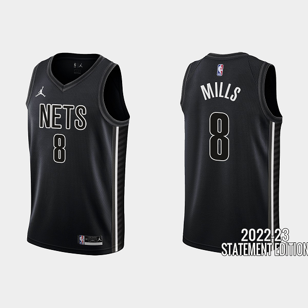 Men's Brooklyn Nets Patty Mills #8 Black 2022-23 Statement Edition NBA Jersey