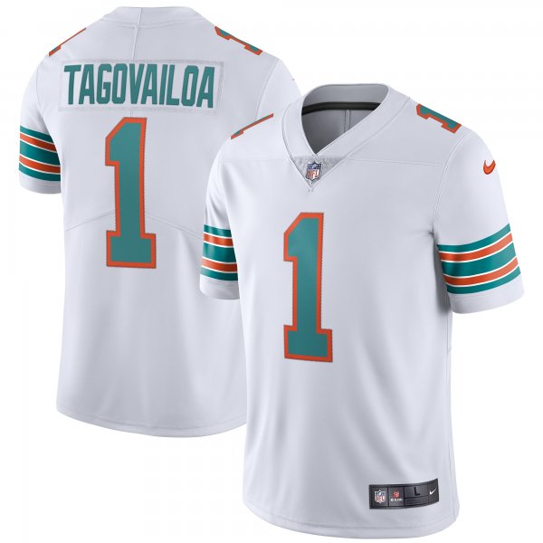 Men's Miami Dolphins Tua Tagovailoa Nike White 2nd Alternate Vapor Limited Jersey