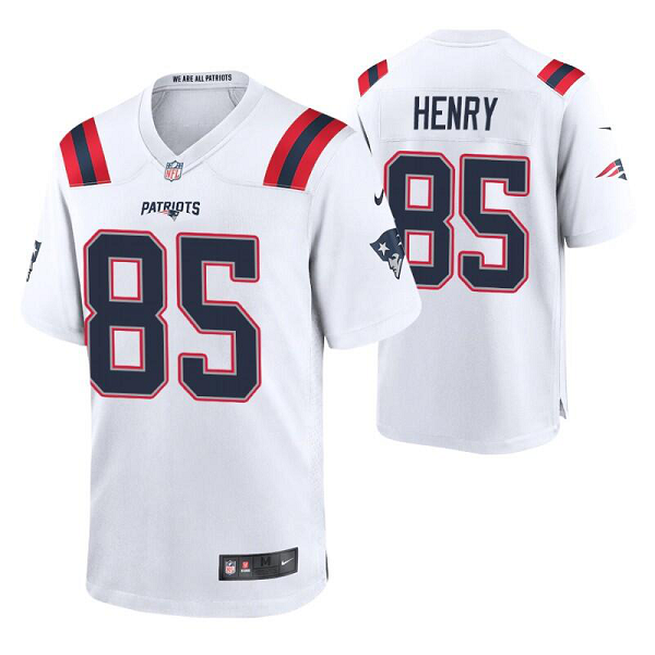 Men's New England Patriots #85 Hunter Henry White Game Nike NFL Jersey