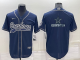 Men's Dallas Cowboys Blank Blue Stitched Baseball Cool Base Jersey