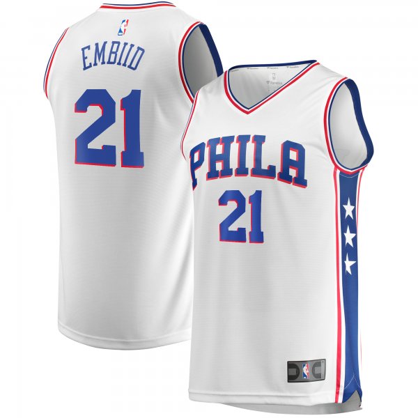 Men's Philadelphia 76ers Joel Embiid Fanatics White Replica Jersey - Association Edition