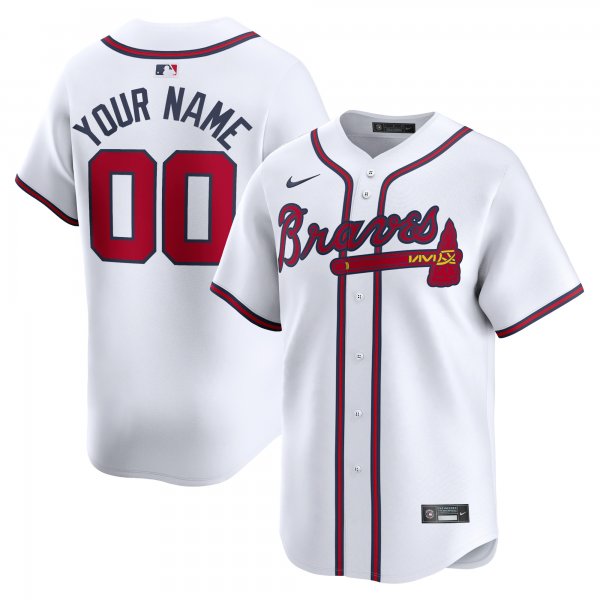 Youth Atlanta Braves Nike White Home Limited Custom Jersey