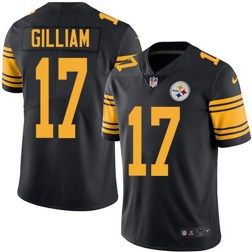 Nike Pittsburgh Steelers #17 Joe Gilliam Black Men's Stitched NFL Limited New Color Rush Jersey