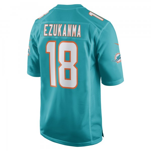 Men's Miami Dolphins Erik Ezukanma Nike Aqua Game Player Jersey