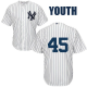 Youth New York Yankees #45 Chasen Shreve Majestic Home Cool Base White Only Number MLB Jersey