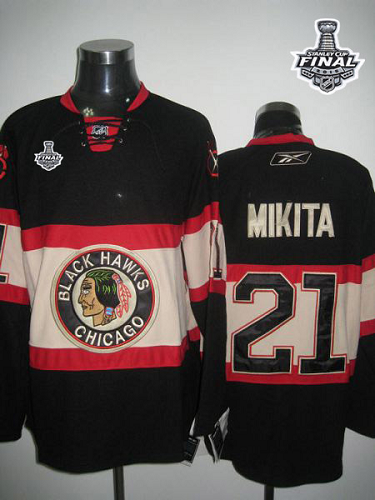 Chicago Blackhawks #21 Stan Mikita Black New Third 2015 Stanley Cup Stitched NHL Jersey